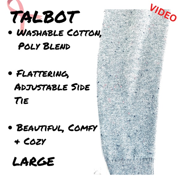 POSH PARTY SPECIAL TALBOT Grey Tweed Side Tie Sweater Dress - Picture 12 of 15